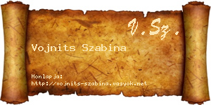 Vojnits Szabina névjegykártya